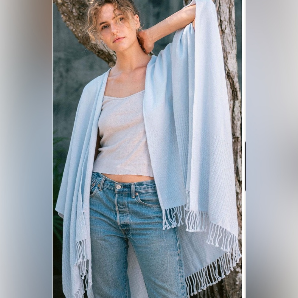 Mer Sea Aky Blue Fringe 'The Anywhere Wrap'